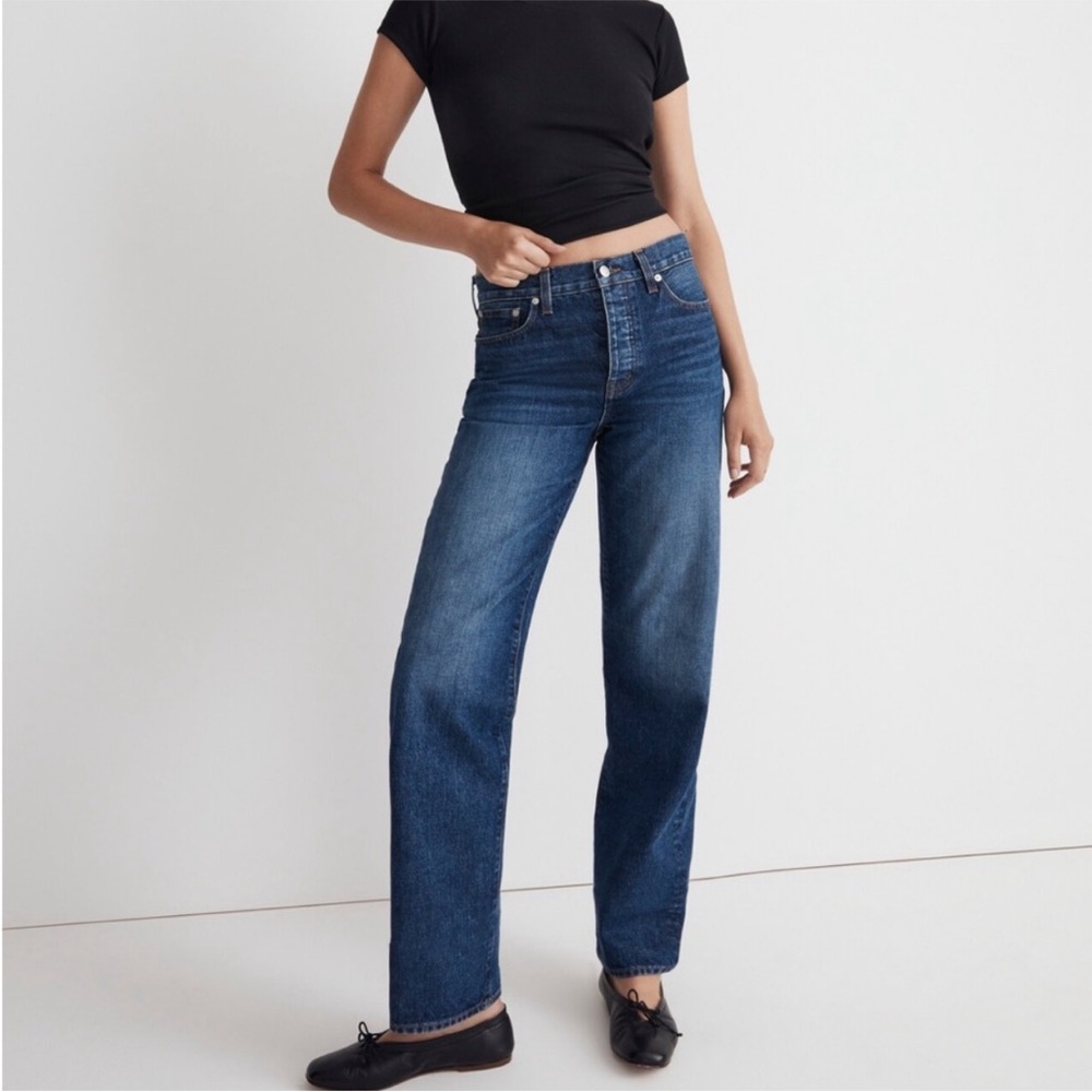 Madewell The Low Slung Straight Leg Button Fly Jeans Size 27